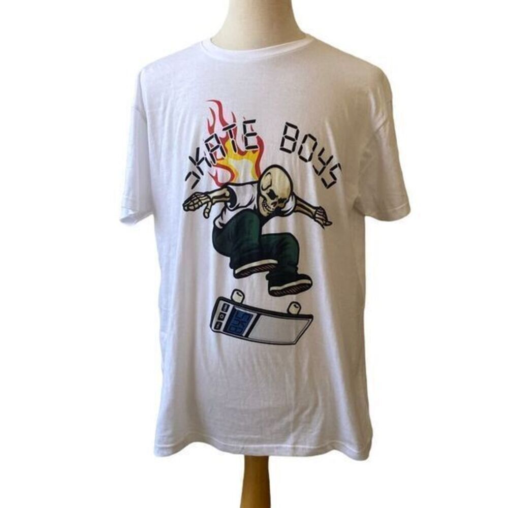 Finetex Men's Skate Boys White Size XL T-Shirt NWOT